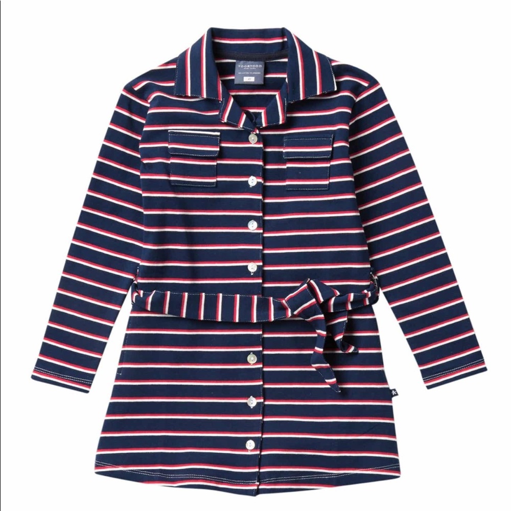 Toobydoo Joon Striped shirt dress